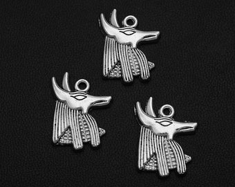 Egyptian God Anubis Charms Jackal Charms God of Lost Souls God of the Dead Egyptian Jewelry Supplies 20x16mm