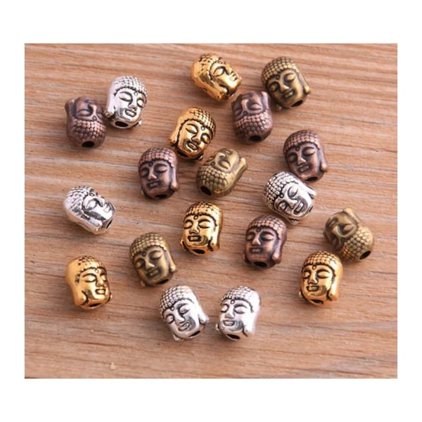 10 Beautiful Buddha Spacer Beads 4 Colors Buddha Beads Boho Beads Bracelet Charms 9x7mm