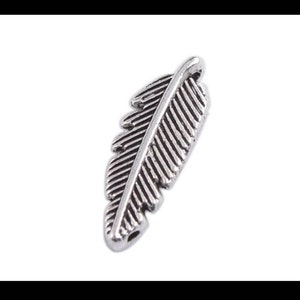 Small Feather Connectors Feather Charms Antique Silver Southwest Boho Jewelry Supplies 18x6mm