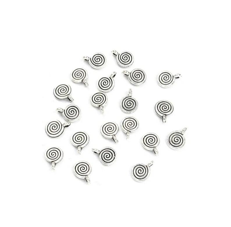 Labyrinth Charm Mini Labyrinth Charms Darling Little Spiral Charms Double Sided ...
