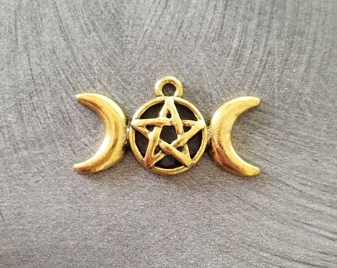 10k Rose Gold Pentagram Charm Pendant – Hand-Polished Rose Gold Necklace With Symbolic Meaning - View #2