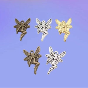 Fairy Charms Silver Bronze Gold Fairy  Charms Woodland Nymph Charms Sprite Charms Fantasy Charms Fairy Jewelry Supplies 24x14mm
