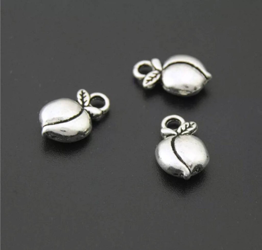 10 Little Peach Charms Darling Peaches Fruit Charms 3D Peach Jewelry ...
