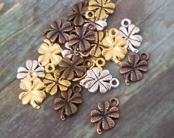 Four Leaf Clover Charms Colorful 4 Leaf Clover Charms Irish Charms St. Patrick's Day Charms Spring Jewelry Supplies 17x12mm
