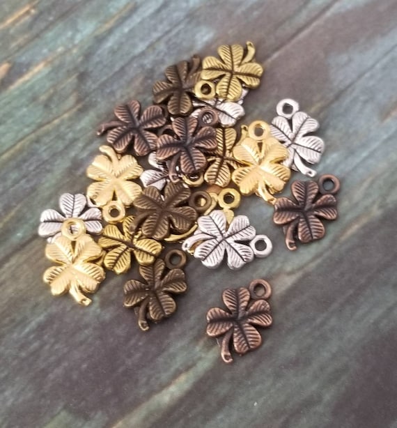 Four Leaf Clover Charms Colorful 4 Leaf Clover Charms Irish Charms St. Patrick's Day Charms Spring Jewelry Supplies 17x12mm