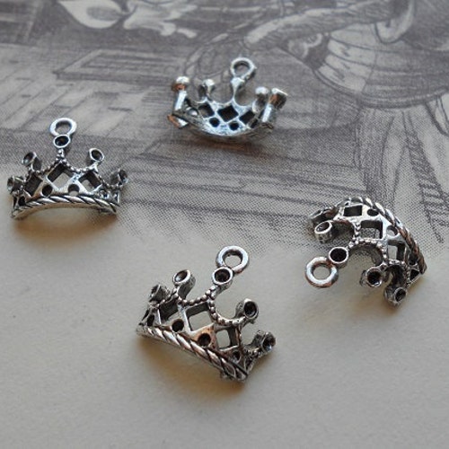 Small Tiara Beauty Queen Princess Royal Charms Dark Silver Etsy