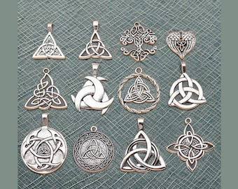 Celtic Knot Pendant Choose Style Antique Silver Knot Charms Jewelry Supplies