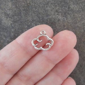 10 Cute Cloud Charms Stormy Weather Open Clouds Jewelry Supplies 15x13mm