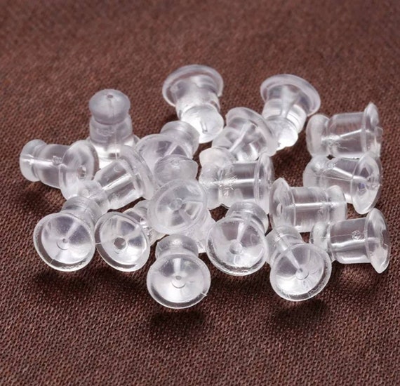 Larger Silicone Earring Backs Ear Nuts Earring Stoppers Replacement Earring Backs Earring Findings Jewelry Supplies 6x5mm *Read Details*
