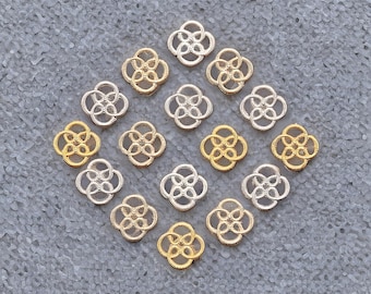 10 Mini Knot Connectors 4 Colors Tiny Celtic Knot Connector Charms 12x12mm Note Measurements