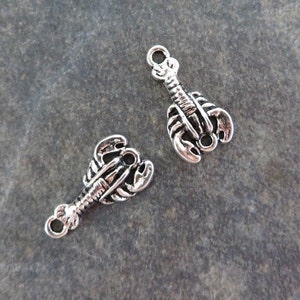 Lobster Connectors Charms Antique Silver Small Sea Life Seafood Beach Ocean Cruise Bracelet Findings Jewelry Supplies 21x11 mm
