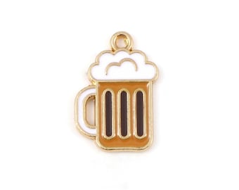 Beer Charms Enamel Beer Charms Beer Mug Charms Octoberfest Charms Jewelry Supplies 19x14mm
