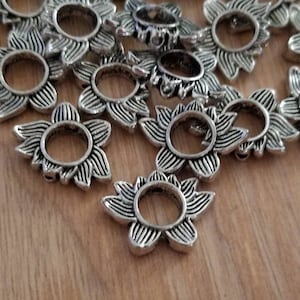 Lotus Bead Frames Lotus Spacer Beads Lotus Flower Beads Bracelet Focal Beads Jewelry Supplies 19x14mm