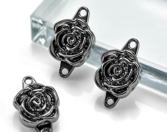 Gunmetal Rose Magnetic Clasp Gunmetal Black Rose Magnetic Bracelet Clasps Magnetic Necklace Clasps Fasteners Jewelry Supplies 14.5x11mm
