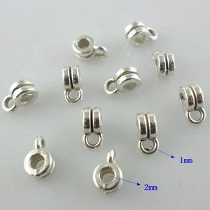 22 Tiny Bead Bails Mini Charm Holders for Beading Jewelry Findings ...