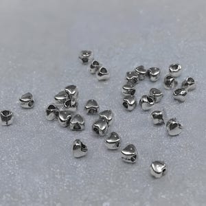 100 Teeny Tiny Heart Spacer Beads Mini Love Beads Valentine's Day Charms Bulk Spacer Beads Jewelry Supplies VERY Small About 3x4 mm