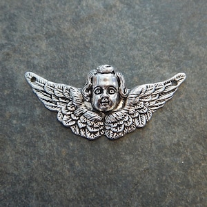 Large Gothic Cherub Charms Connectors Pendants Dark Angel Jewelry Supplies 50x23mm
