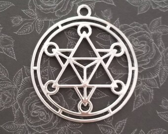 Large Merkaba Pendants Meditation Charms Focal Pendant Mystical Jewelry Supplies 45x40mm