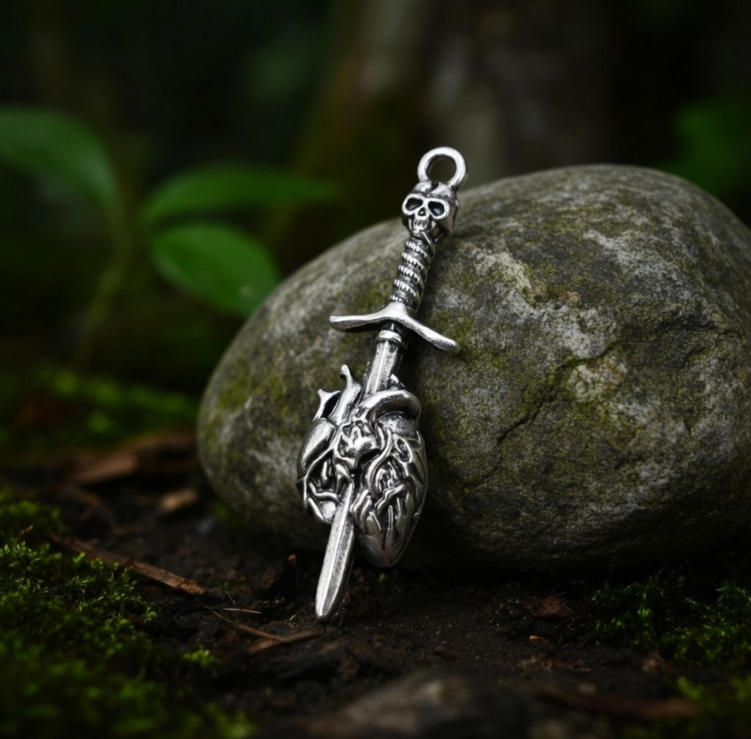 Heart Sword Necklace - Etsy