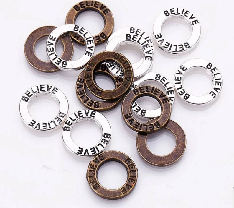 Small Believe Linking Rings Connectors Bronze or Silver Etsy