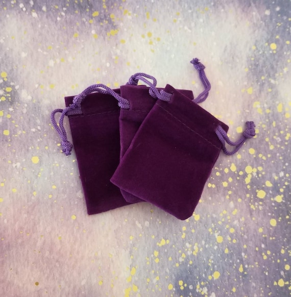 Deep Purple Little Velvet Bags Merchandise Bags Mini Jewelry Bags Gift Bags  Very Small Note Size 2x2.5 