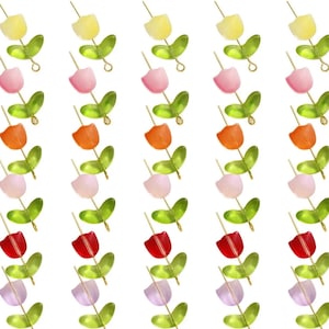 Glass Tulip Beads Glass or Glass Leaf Beads Glass Flower Beads Spring Flower Beads Jewelry Supplies Choose Color and Quantity Read Details