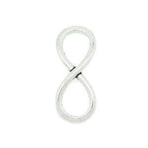 Larger Infinity Charms Bracelet Connectors Lightweight Silver Eternity Jewelry Connectors 30x12mm