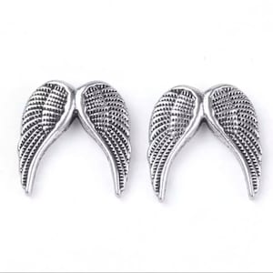 Angel Wing Beads Double Wing Spacer Beads Bracelet Charms Christmas Beads Memorial Jewelry Supplies about 15mm