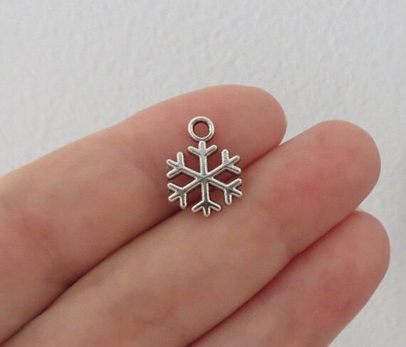 Mini Snowflake Charms Little Sweet Silver Christmas Drops of