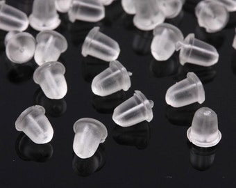 Large Dome Earring Backs Rubber Ear Nuts Silicone Replacement Earring Backs Soft or Firm Style Jewelry Findings Earring Findings 6x5mm