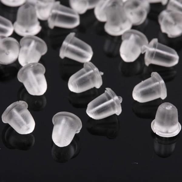 Large Dome Earring Backs Rubber Ear Nuts Silicone Replacement Earring Backs Soft or Firm Style Jewelry Findings Earring Findings 6x5mm