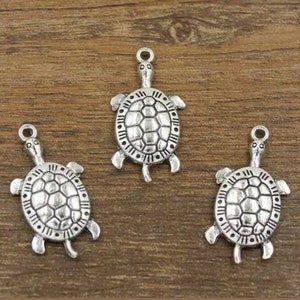 Sea Turtle Pendants Large Sea Turtle Charms Beach Boho Jewelry Supplies 31x16mm