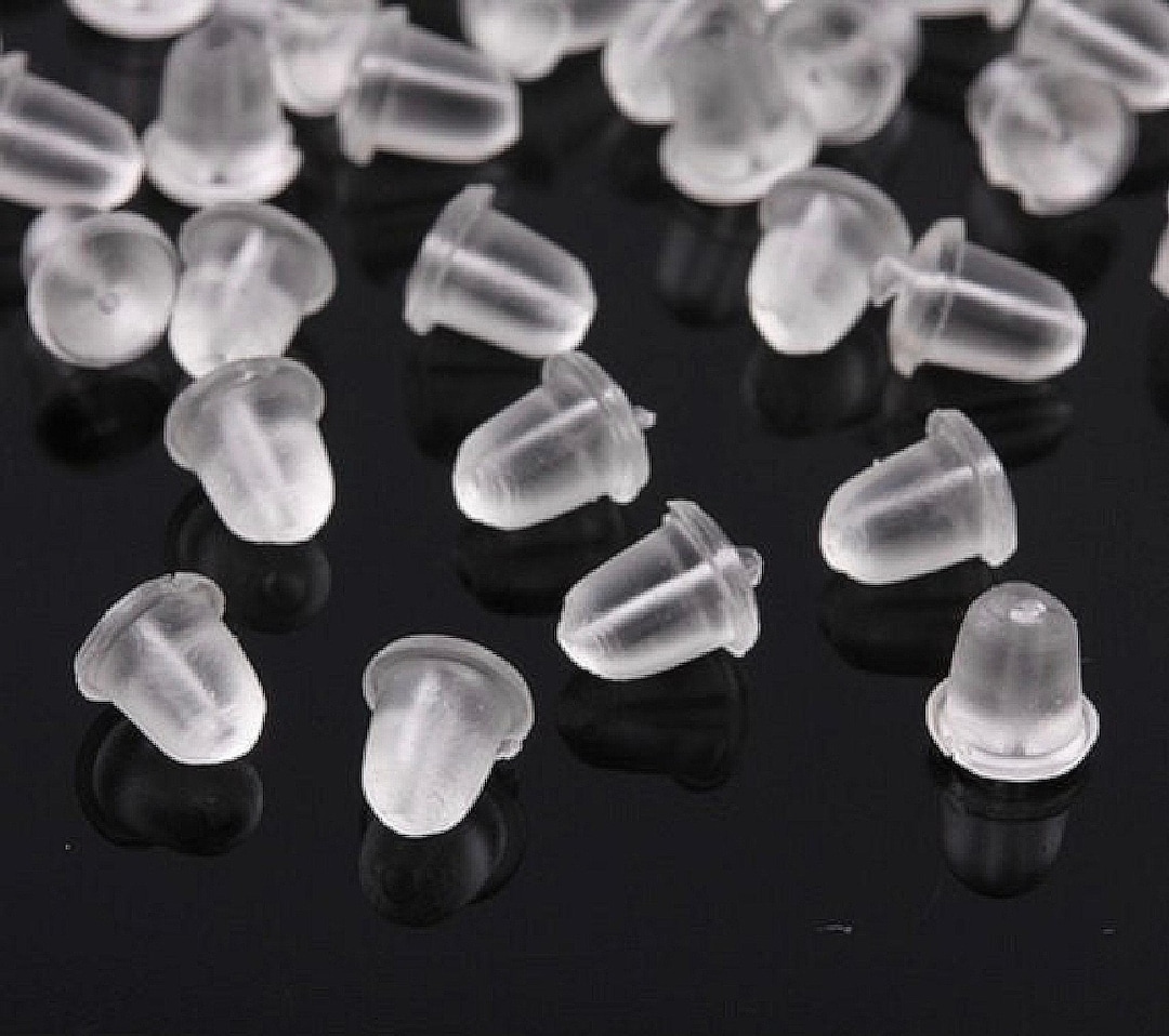 Larger Dome Earring Backs Rubber Ear Nuts Silicone Replacement Earring ...