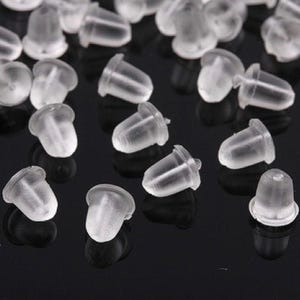 Larger Dome Earring Backs Rubber Ear Nuts Silicone Replacement Earring Backs Soft or Firm Style Jewelry Findings Earring Findings 6x5mm