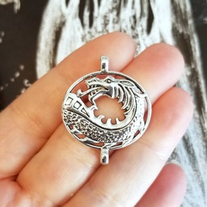 Dragon Connectors Large Fantasy Charms Bracelet Dragons Viking Thrones Norse Jewelry Findings Supplies 34x28mm