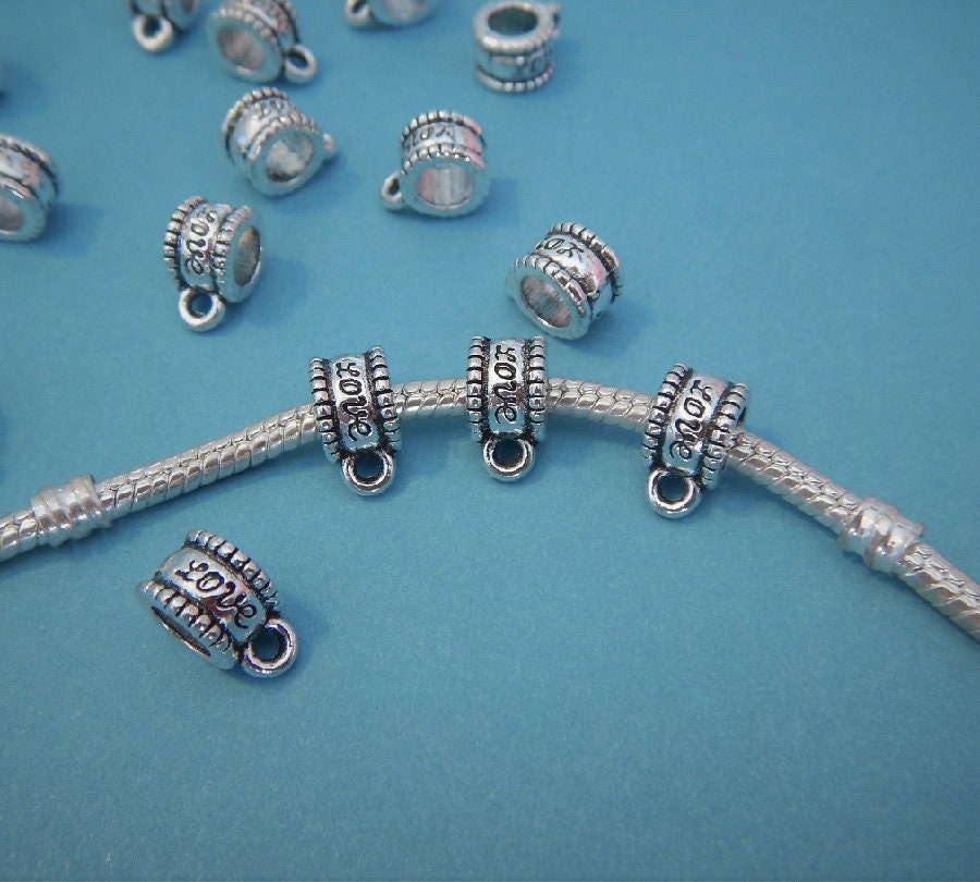 6 LOVE Bails for Charms Make Your Own European Bracelet Charm Etsy