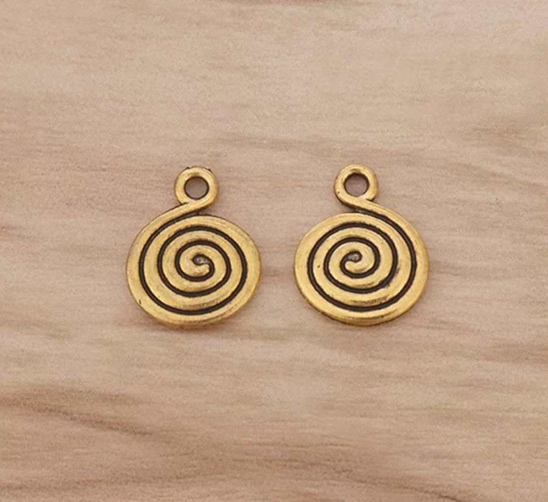 Labyrinth Charm 6 Antique Gold Spiritual Labyrinth Charms Swirl Charms Calm Meditating ...