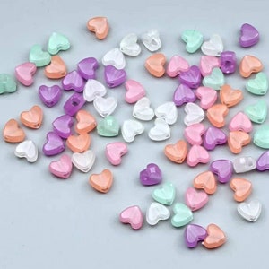Luminous Acrylic Heart Beads Glow in the Dark Heart Spacer Beads Rave Jewelry Supplies 8x10mm