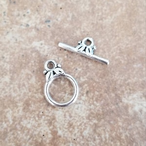 Little Toggle Clasps with Leaf Design Small Bracelet Toggle Clasps Necklace Toggles Jewelry Supplies Choose Quantity