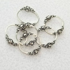 Oval Connectors Vintage Rose Design Flower Connectors Bracelet Connectors Jewelry Supplies 30x28mm