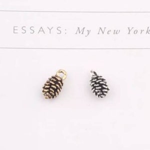 Little Pinecone Charms Superior Quality Antique Silver and Antique Gold Pinecones Fall Charms Nature  Charms Jewelry Supplies 13x7mm