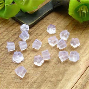 Tiny Flower Earring Backs Daisy Design Earnuts Rubber Earring Stoppers Very Small 4.2mm or 5mm Earring Back Replacements Jewelry Supplies