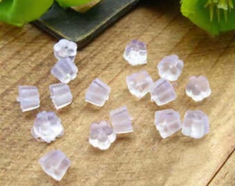 Tiny Flower Earring Backs Daisy Design Earnuts Rubber Earring Stoppers Very Small 4.2mm or 5mm Earring Back Replacements Jewelry Supplies