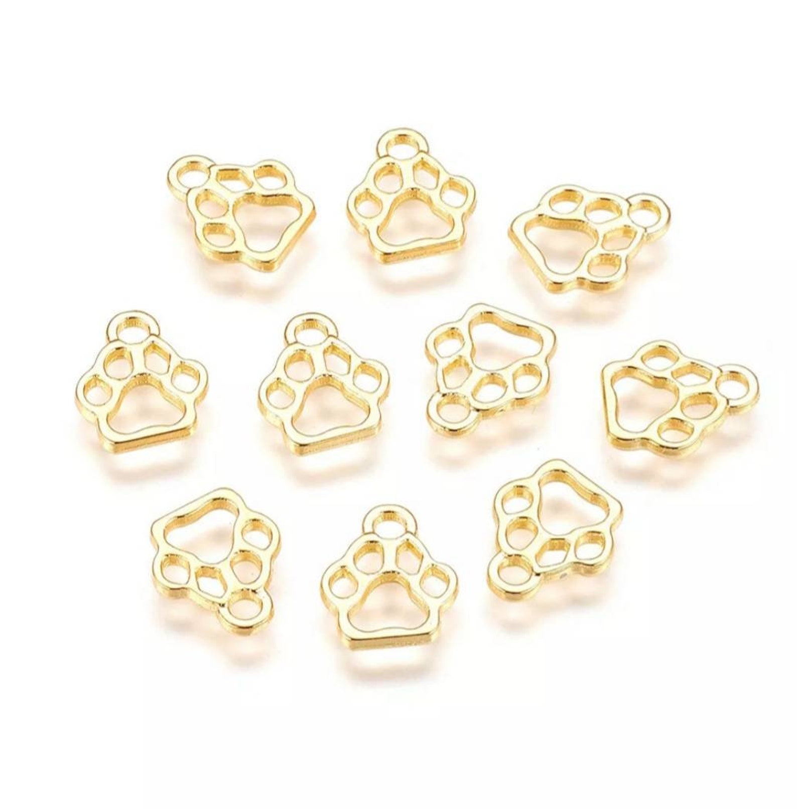 Bulk Little Gold Paw Print Charms Sweet Dog Cat Paw Charms Etsy Italia