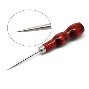 Jeweler&#39;s Awl Bead Reamer 101 Uses  Jewelry Making Tool Put Another Notch in Shoe Strap or Belt Wooden Handle about 5 Inches
