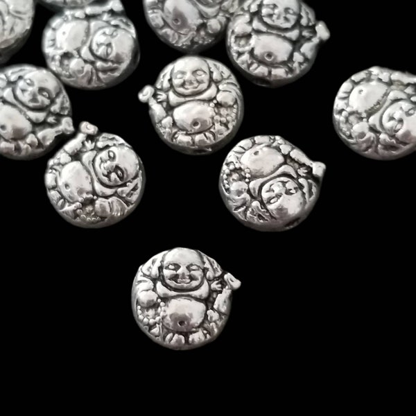 6 Fat Happy Buddha Beads Double Sided Well Crafted Buddha Spacer Beads Spiritual Beads Boho Beads Buddha Findings Jewelry Supplies 10x11mm