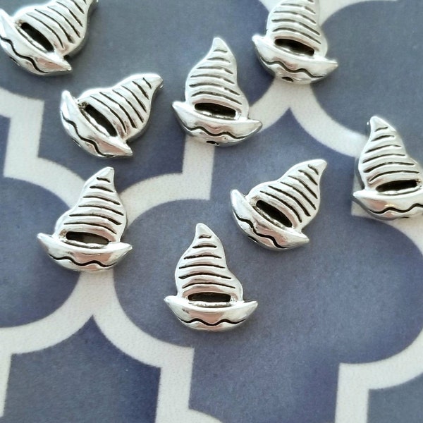 Sailboat Spacer Beads Adorable Sailboat Beads Nautical Beads Beach Beads Sailing Charms Sailboat Charms Jewelry Supplies 15x13mm