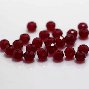 Tiny Crystal Beads Dark Ruby Red or Black Crystal Rondelle Spacer Beads Jewelry Supplies 4x6mm NOTE MEASUREMENTS