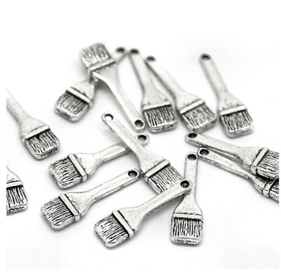 Silver Paint Brush Charms Well Crafted Painter Charms Painting Charms