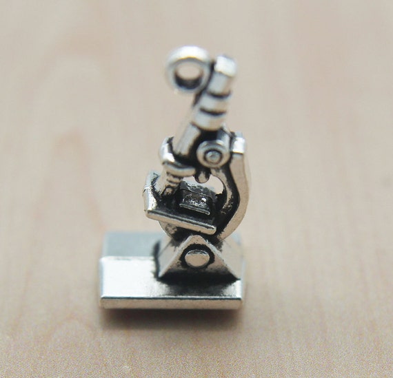 Microscope Charm 3-D Sterling Silver - Made in the USA Microscope Charm 3-D Sterling Silver - Made in the USA